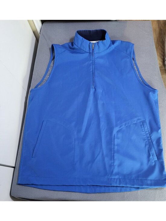 adidas Other - adiPure adidas Men's LG Blue 1/4 Zip Pullover Vest Golf Athleisure Windbreaker